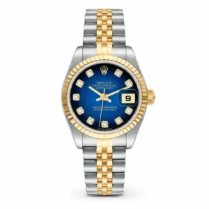 Rolex Date Just Dual Tone Golden Bezel Blue Dial