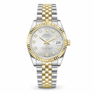 Rolex Date Just Dual Tone Golden Bezel White Dia